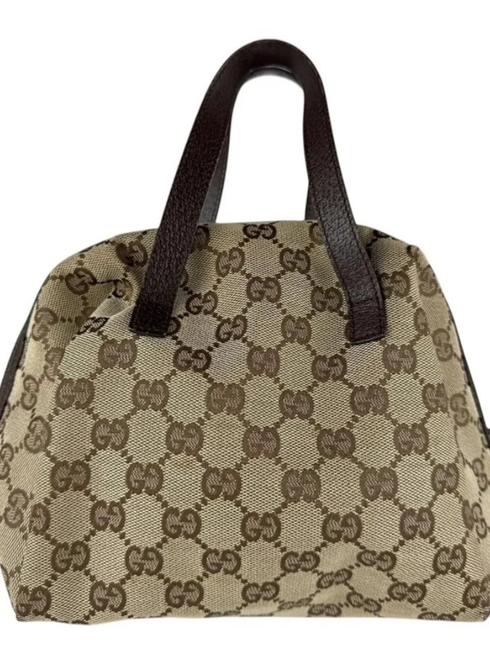 Auth GUCCI Handbag Brown GG Canvas/Leather - z9040 - Picture 2 of 12